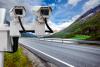 Speed radar cameras on side of road